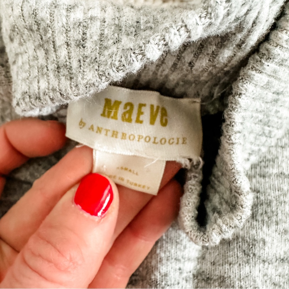 Anthropologie Maeve Light Gray Knit Top - Picture 2 of 2